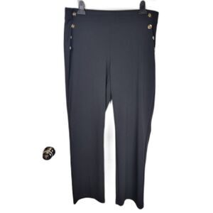 89th and Madison Black Button Detail Trouser Pants